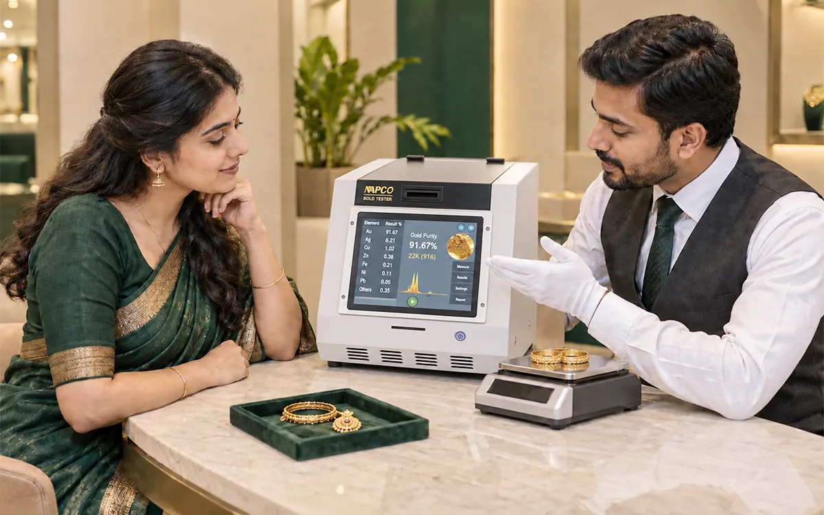 Gold valuation for customers selling gold in Malleshwaram